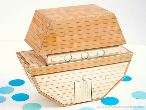 Noah's Ark Favor Box : DIY Printable Wooden Boat Gift Box | Birthday 