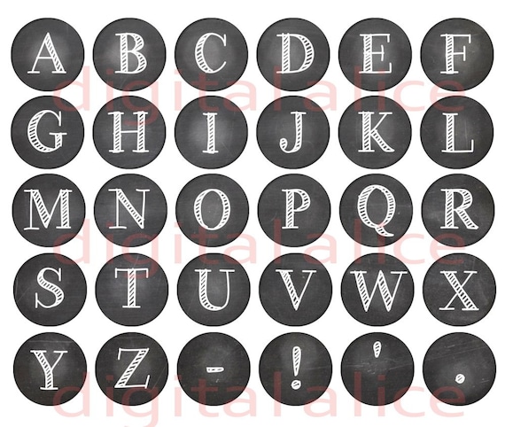 dusty chalkboard letters craft circles chalk alphabet abc