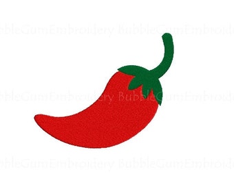 Chili Pepper Embroidery Design Instant Download