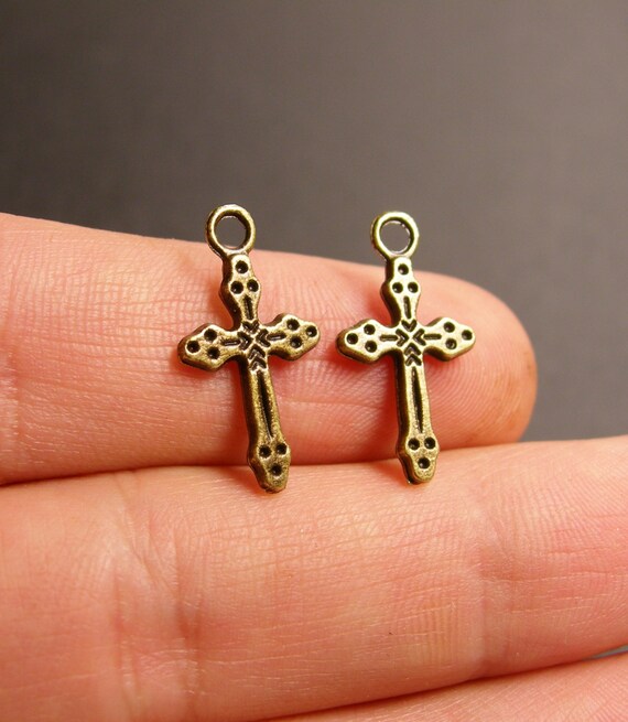 pcs   50    bronze etsy charm cross cross   BAZ50 charm 50