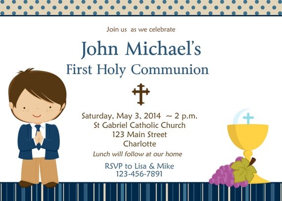 First Communion Invitations Boy 6
