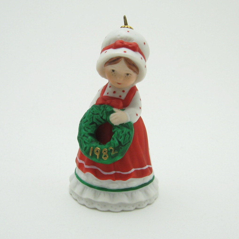 Holly Hobbie Christmas Bell Porcelain Ornament X By HoliDaisy