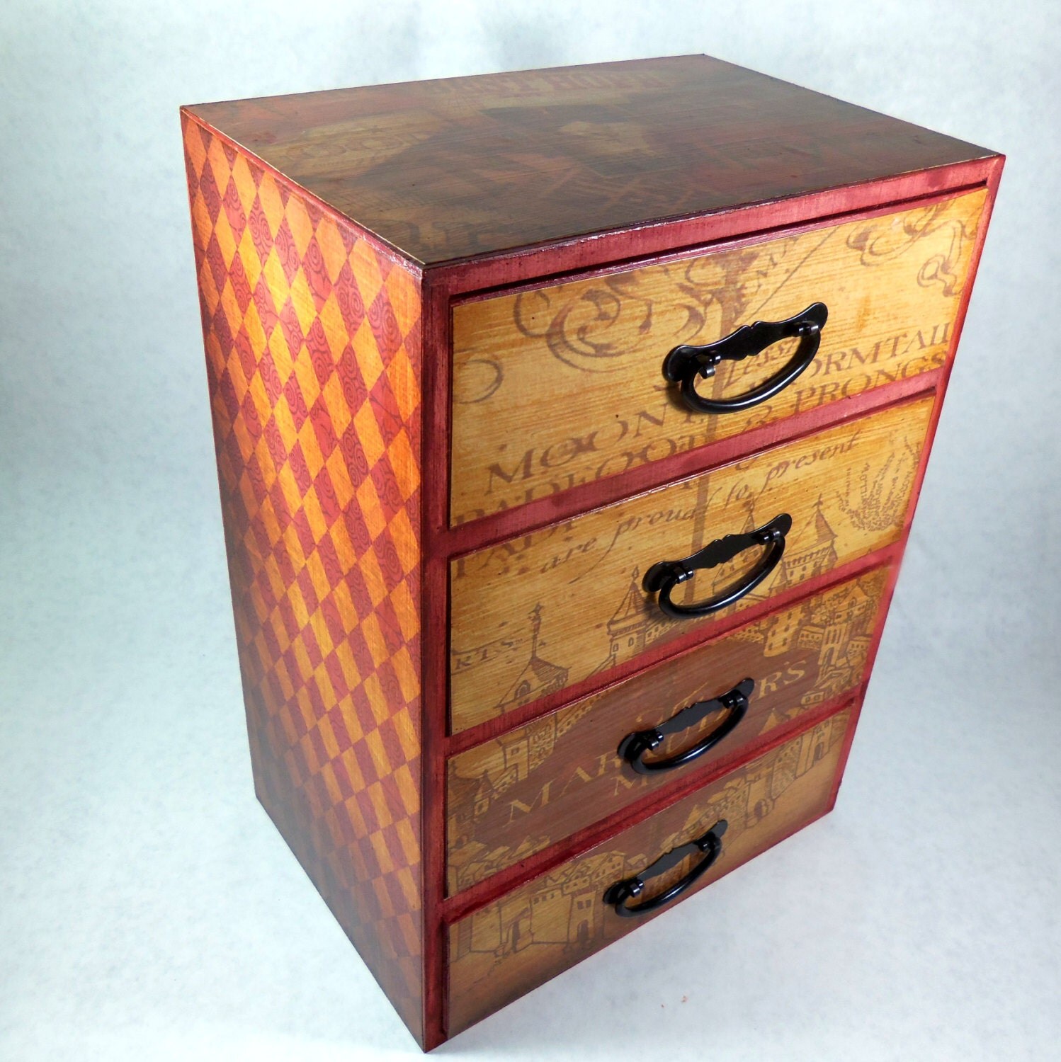 MADE TO ORDER Jewelry Box Harry Potter Marauders Map by poelia