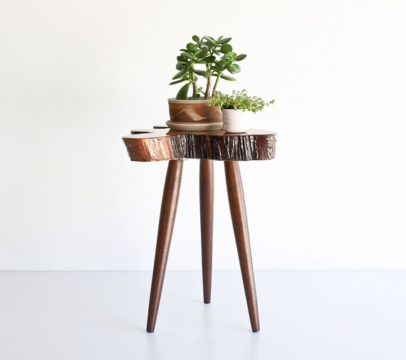 Vintage Modern Rustic Cypress Side Table