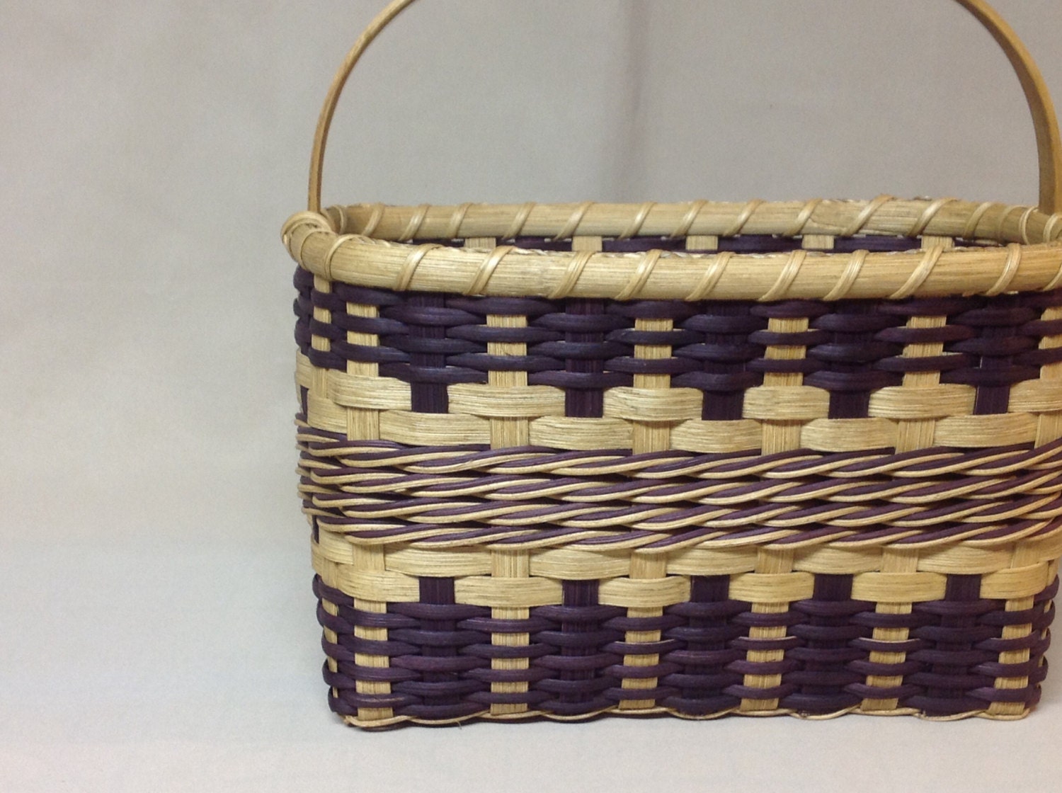 Illusions Basket Small Hand Woven Tote Basket by DiannesBaskets