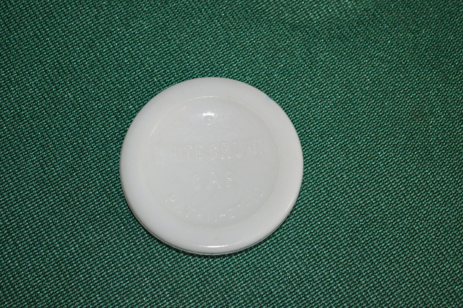 Antique Milk Glass Canning Lid White Crown Cap by PIECESOFOLD4U