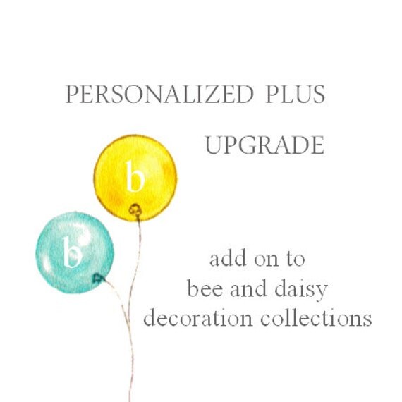 Personalized Plus Decor Pack Upgrade for any BeeAndDaisy Printable Decorations includes Custom Photo Thank You Card Il_570xn