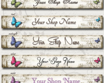 Custom SHOP BANNER Set, Butterfly Series, Matching Avatar