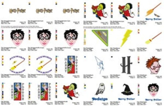 60 harry potter embroidery designs instant download