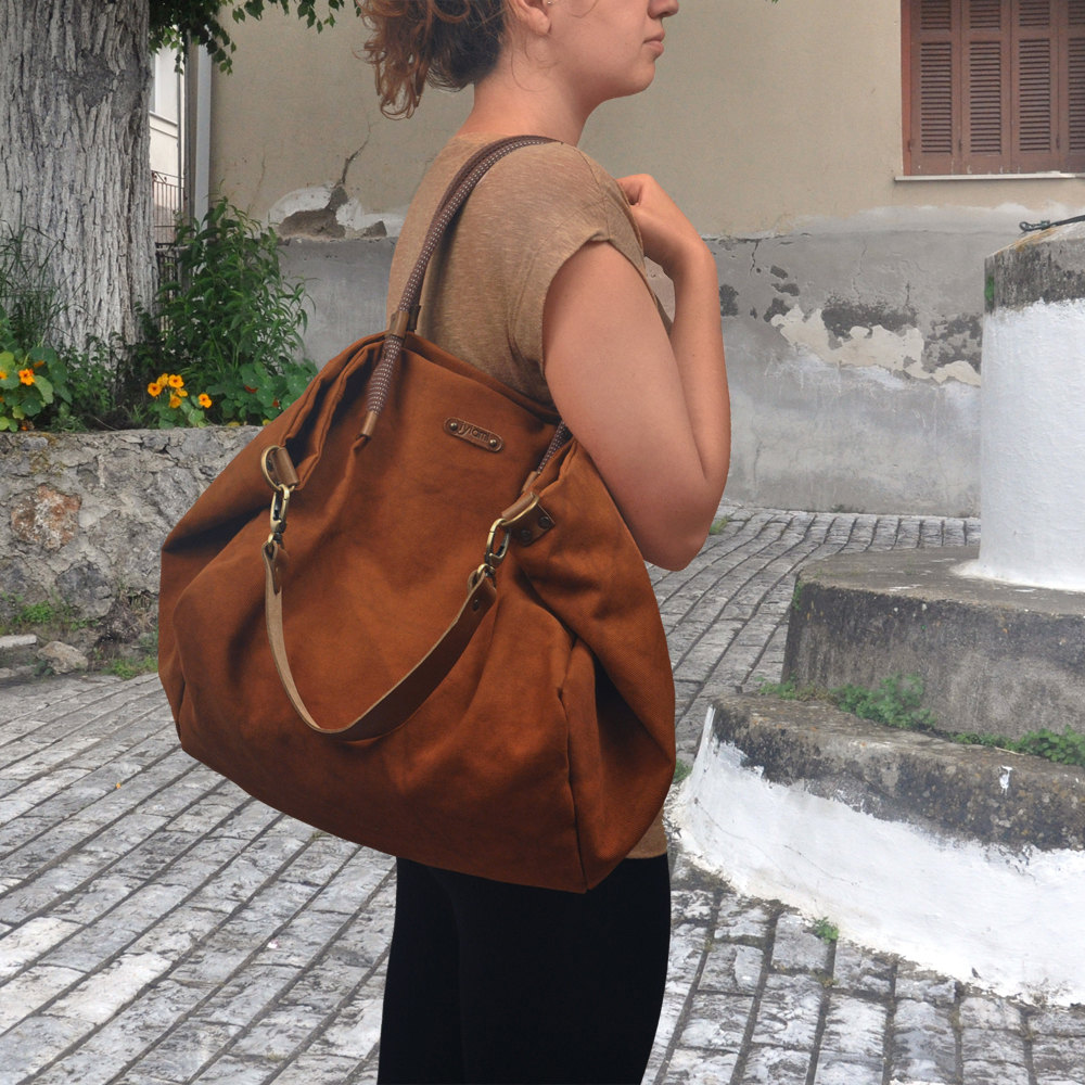 Stonewashed Italian canvas shopping bag Julia in New