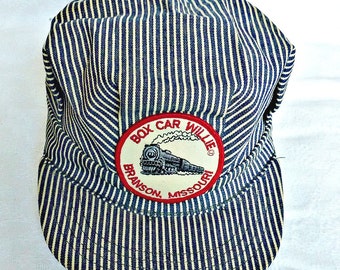 Vintage Box Car Willie Train Conductor Hat Branson, Missouri Souvenir