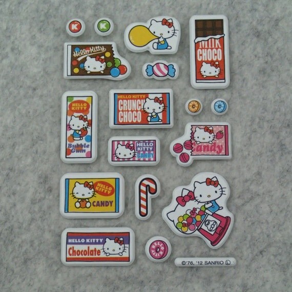 Mixed Cute Puffy Hello Kitty Stickers