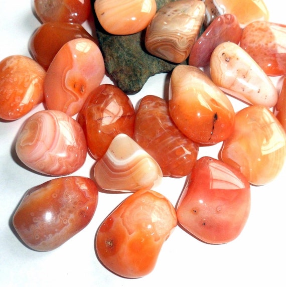 Orange Carnelian Banded Agate Polished Gemstone Reiki Crystal