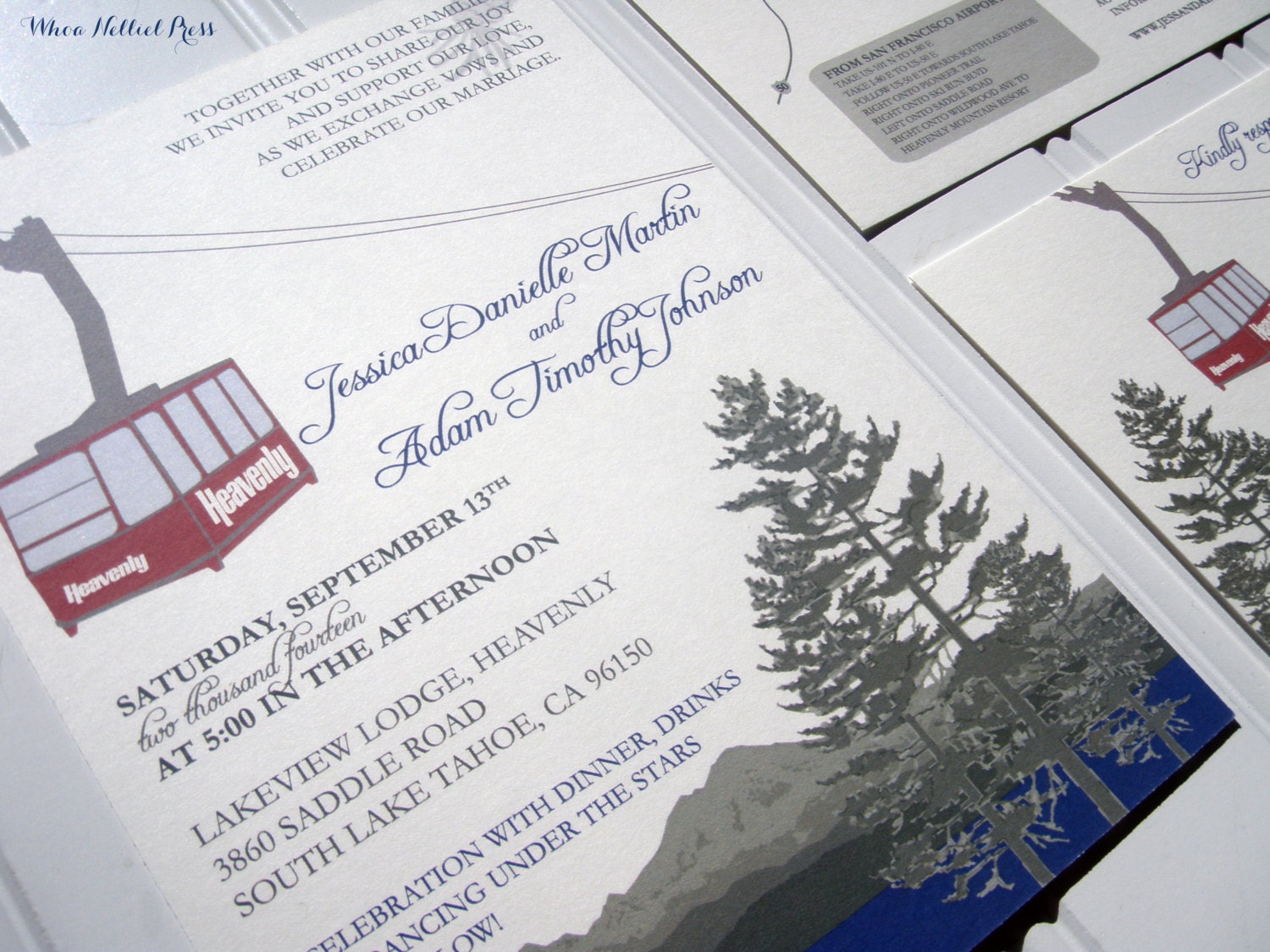Heavenly Mountain Tram Lake Tahoe Ski Wedding Invitations Lake Tahoe Ski Wedding Invitations Zoom