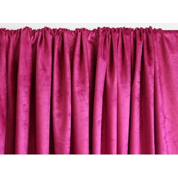 Hot Pink Fuchsia Velvet Curtain 52x84 Rod Pocket