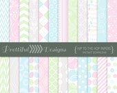 25% OFF SALE Digital Easter Scrapbooking Printable Pattern Pastel Paper Pack Instant Download Hip to the Hop Il_170x135