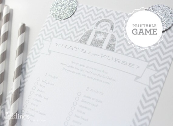 Printable What's In Your Purse Game // Choose by InklingsPaperie