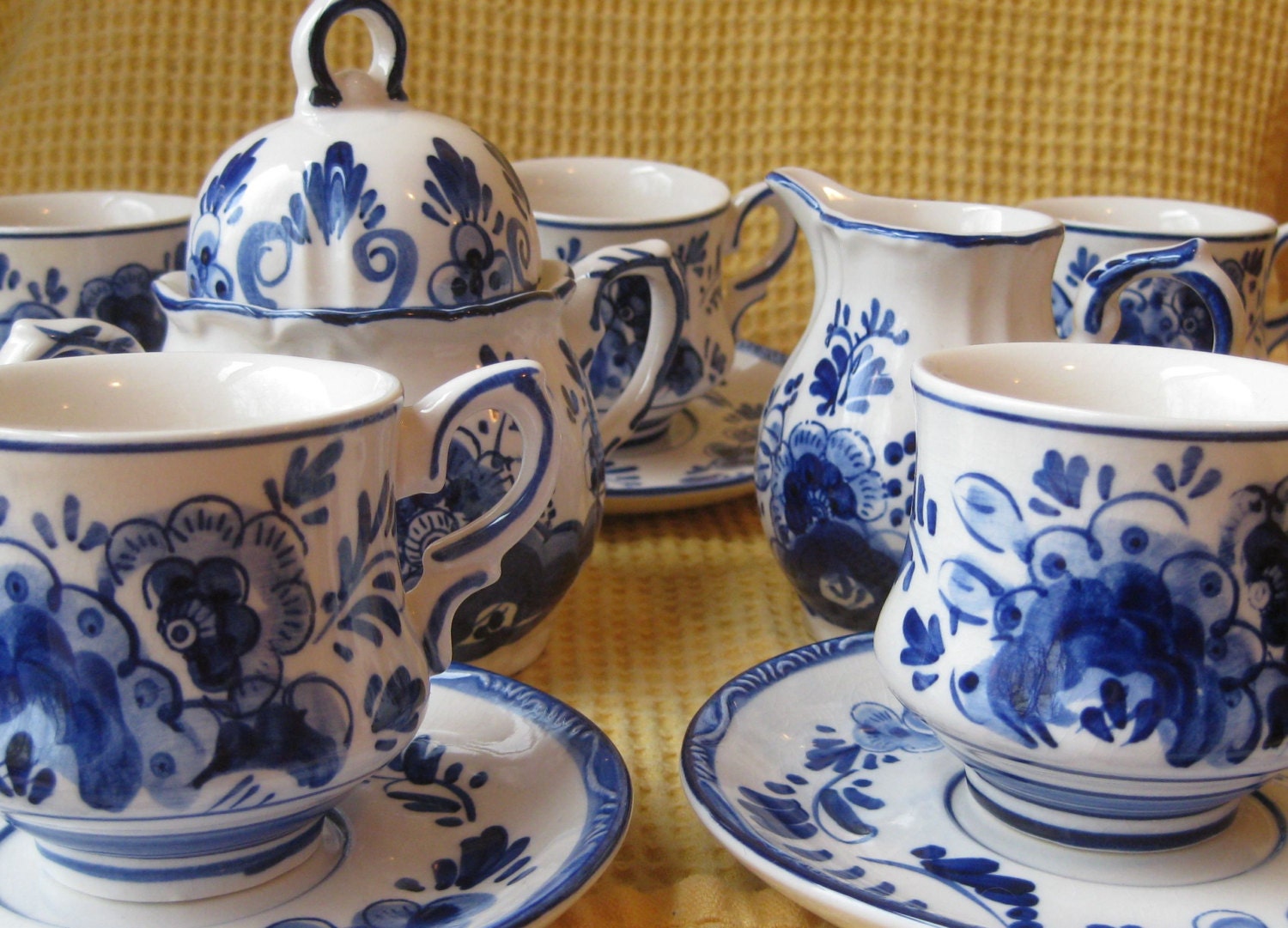 SALE Elesva Holland Delft Design Tea Set of 5 Demitasse