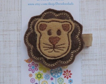 Leo the Lion Felt Clippie - Little Girl Clippie - Party Favor - Hair Clip