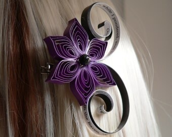 The Raven Wedding Hair Accessory with Text by Edgar Allan Poe Wedding