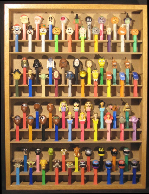 Pez dispenser display case holds 76 FREE by dsbwoodproducts