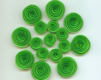 Limeade Mini Handmade Spiral Paper Flowers
