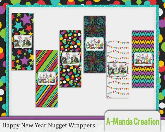 Happy New Year Printable Nugget Wrappers Il_570xn
