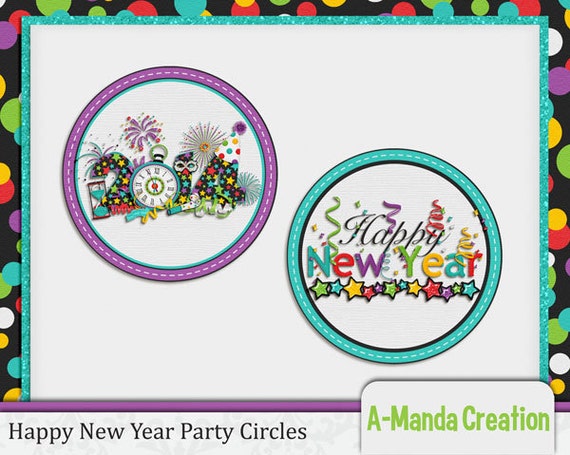 Happy New Year Printable Party Circles Il_570xn