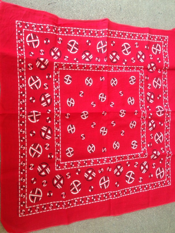 Vintage Bandana. 70's Red Fast Color Bandana by VintageOnLime