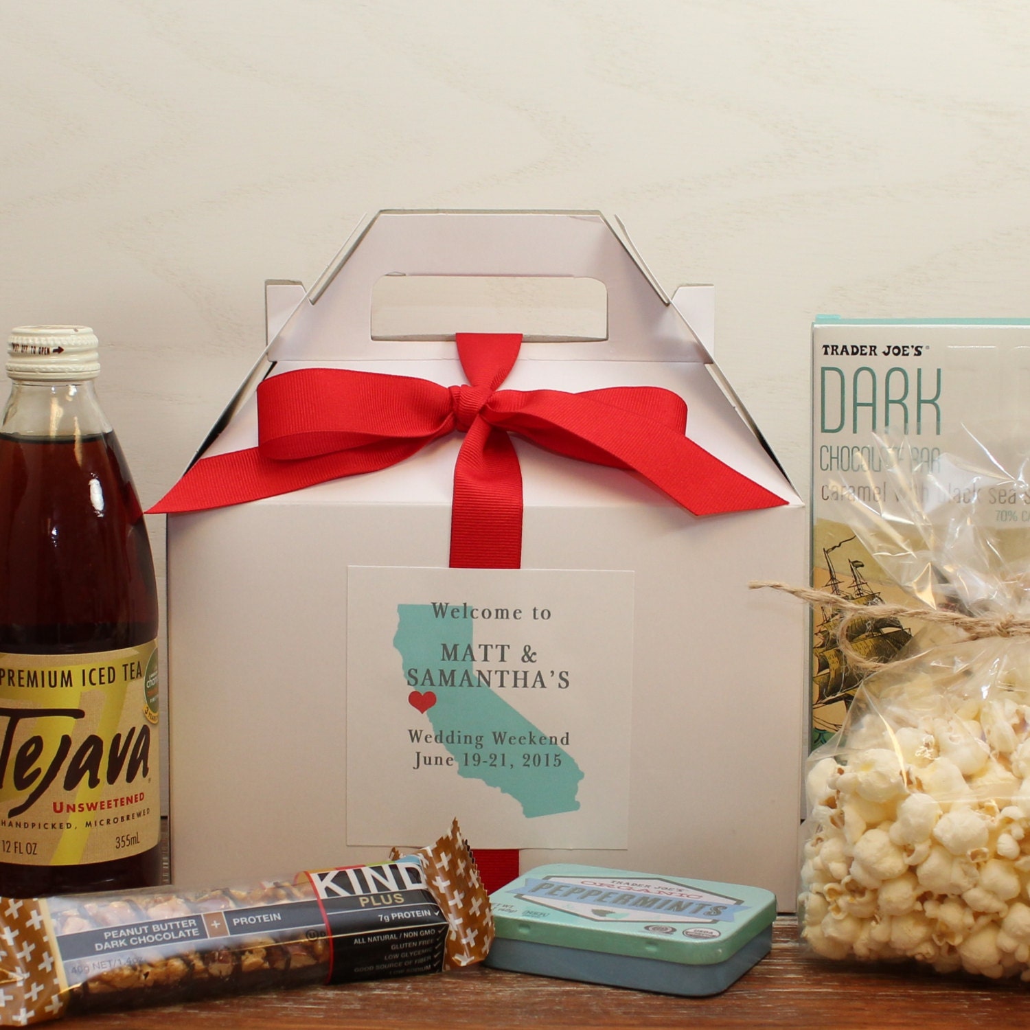 Set of 6 Out of Town Guest Box // Wedding Box