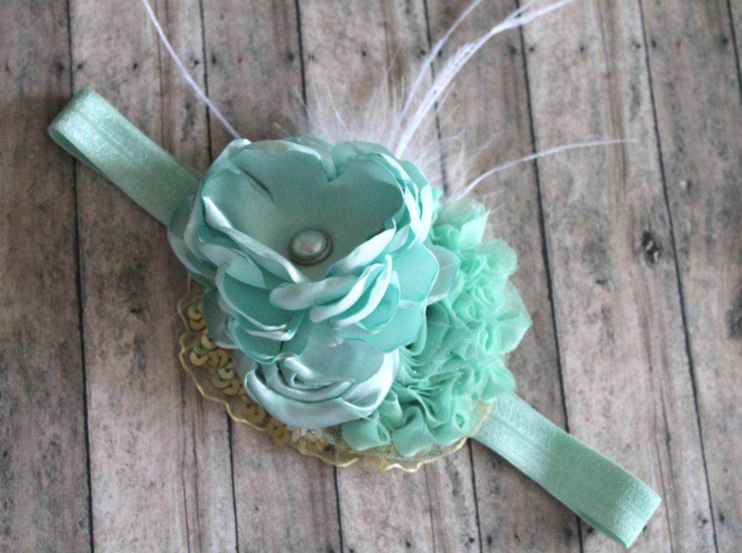 An artisan lover: Mint green headband Baby headband aqua green with ...