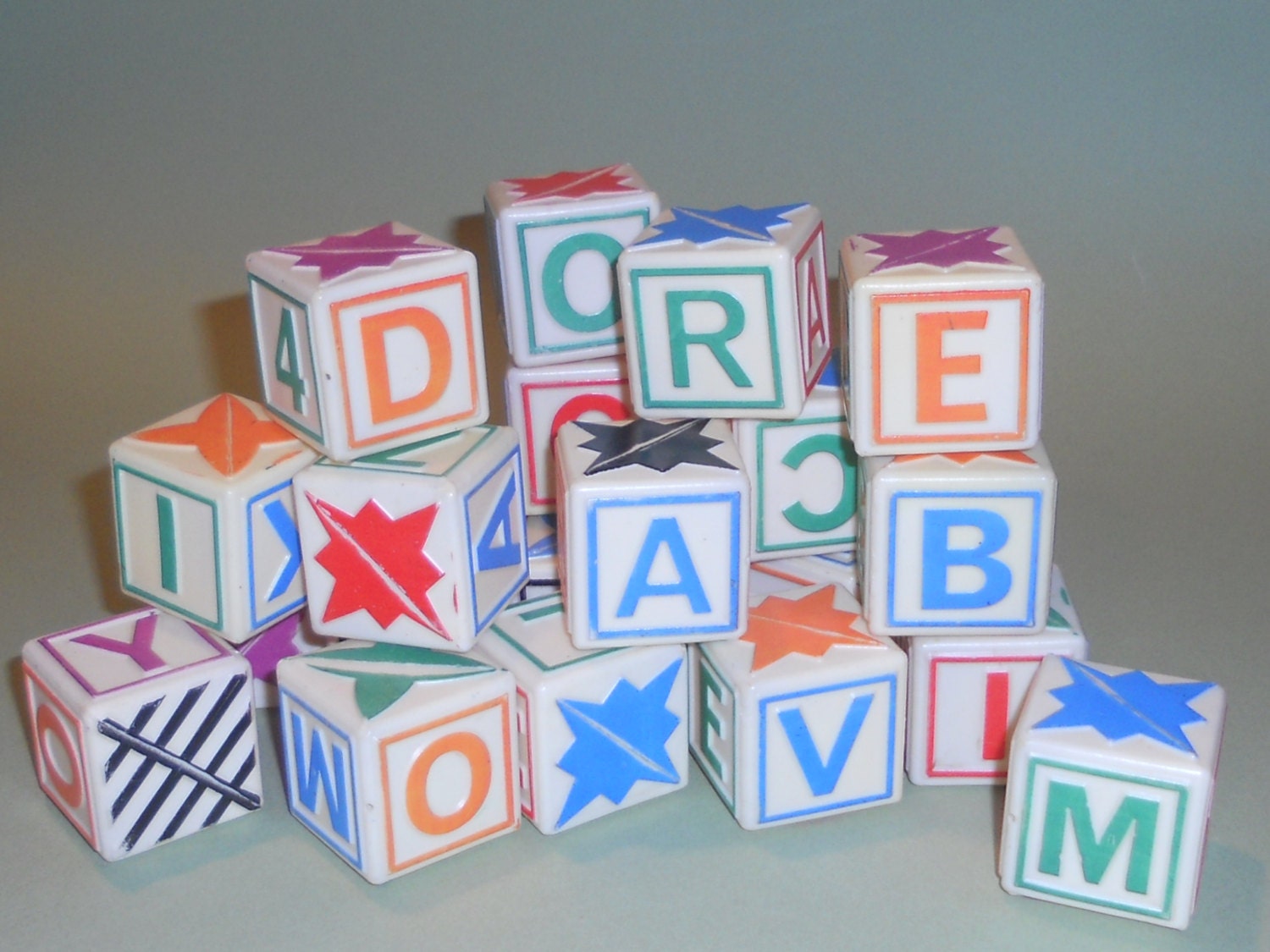 23 Plastic Alphabet Blocks X