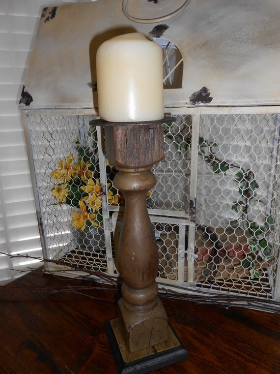 Items similar to Vintage Porch Spindle Candle Holder on Etsy