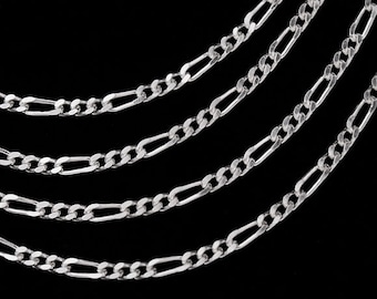 40 inches of 925 Sterling Silver Figaro Chain 1.3 mm. :th1930