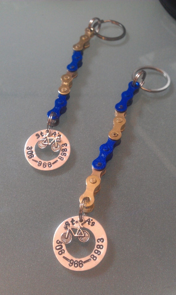 Personalized Bicycle Chain Key Chain Road Bike by BeachBMXDesigns