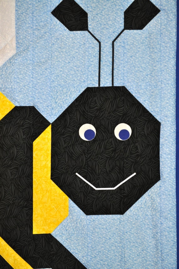 Bumble Bee Baby Quilt PATTERN by CountedQuilts on Etsy