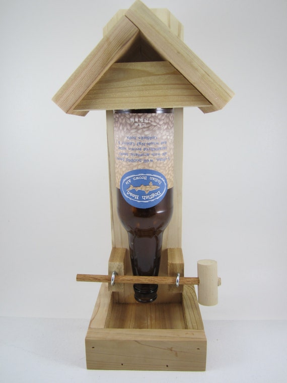 Beer Bottle Bird Feeder Dogfish Head by AllyBoosCreations on Etsy