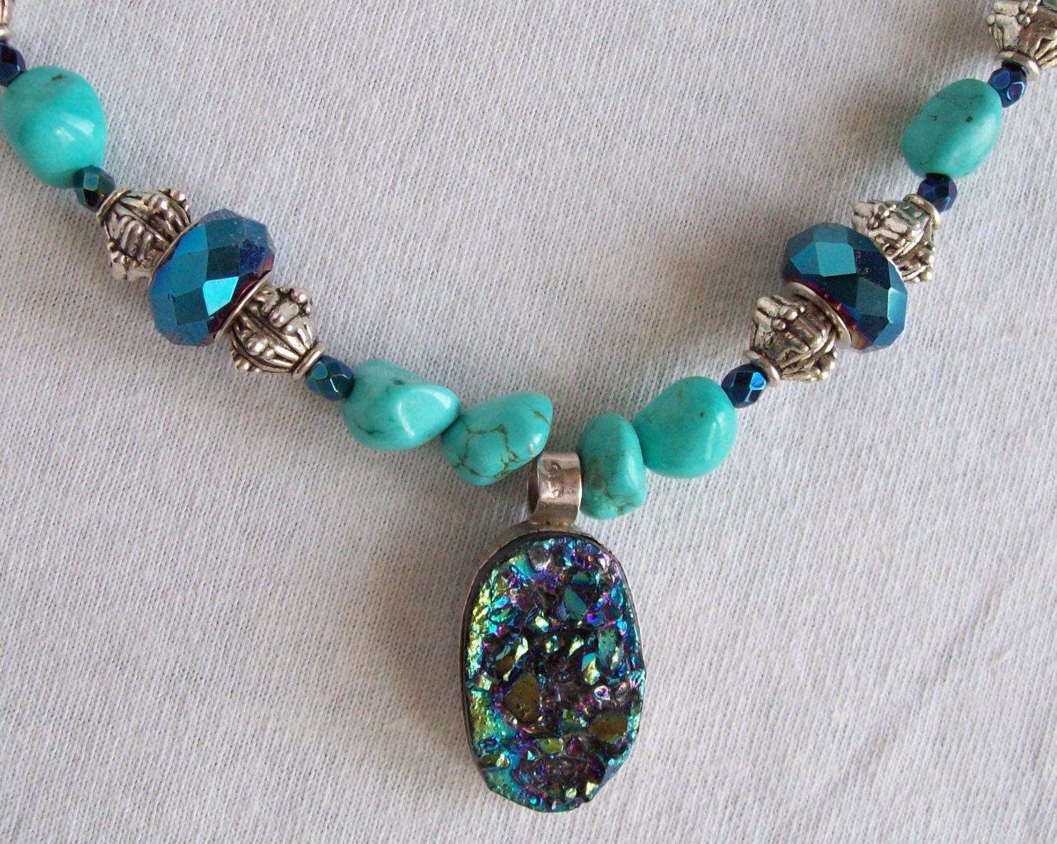 Turquiose Necklace by KatsStoneDesigns on Etsy
