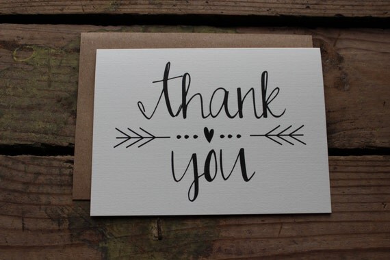 Thank You Cards with Envelopes / Wedding / Shower / Engagement / Set of 10