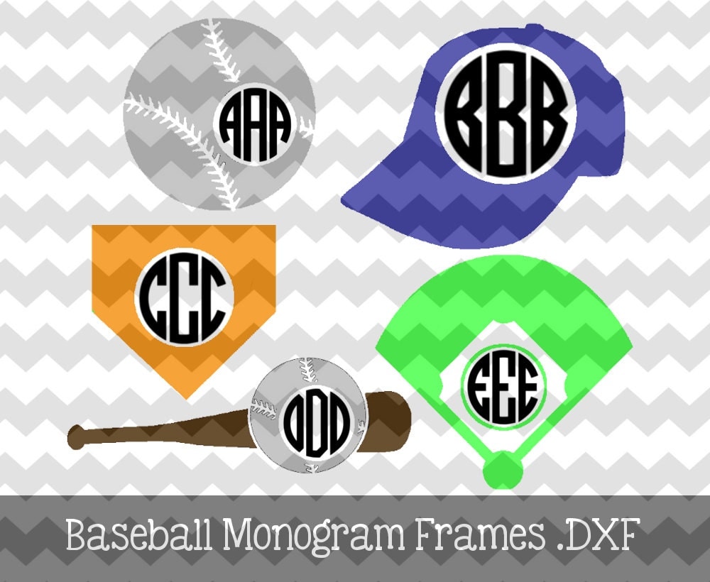 Download Baseball Monogram Frames .DXF/.SVG File for by ...