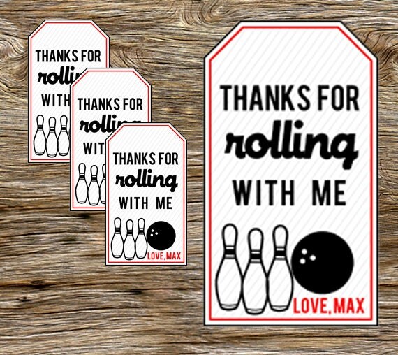 DIY Persoanlized Printable Bowling Party Favor Tags