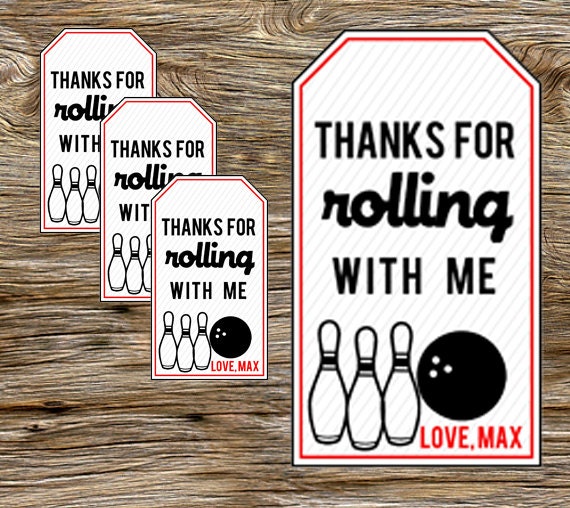 DIY Persoanlized Printable Bowling Party Favor Tags