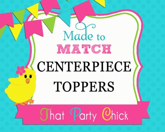 Made to Match Personalized Centerpiece Topper- Large Party Circle Printable Il_570xn