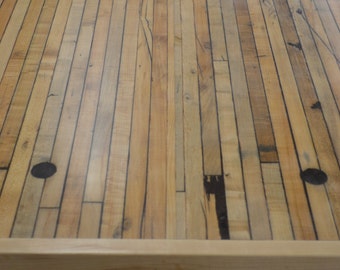 Small Dining Table - Reclaimed Maple - Hairpin Legs