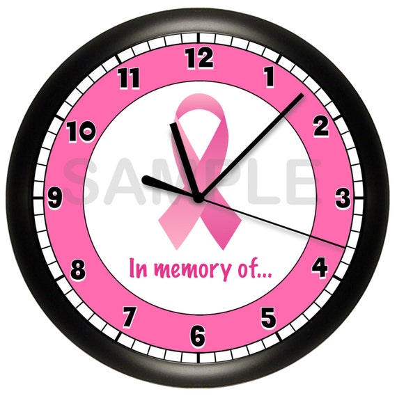 Breast Cancer Awareness Ribbon Wall Clock
