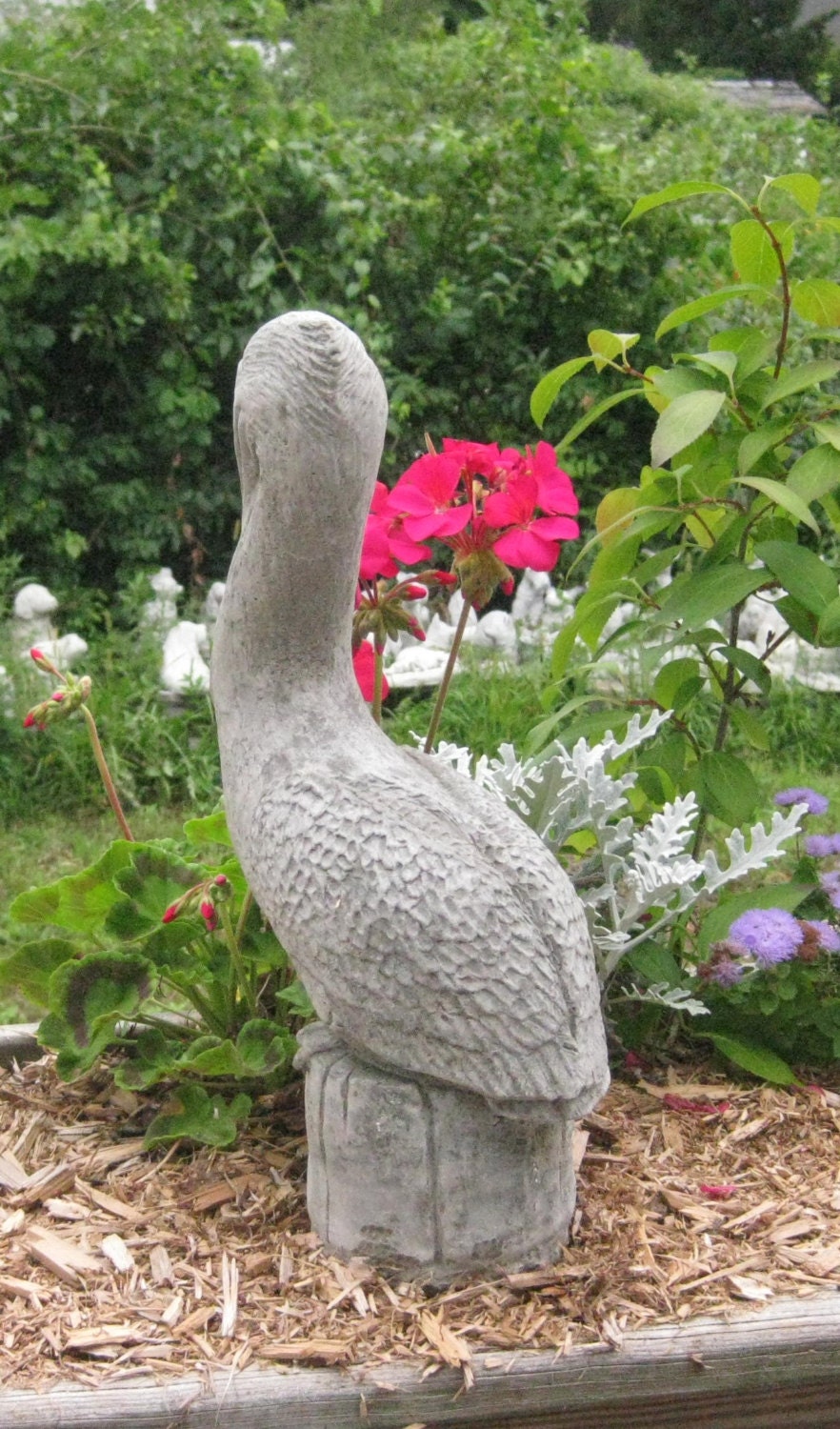Concrete PELICAN Statue by springhillstudio on Etsy
