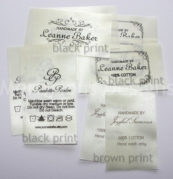 100 Cream Satin Garment Labels. Ribbon width 1. 1/3'' by MerQrious