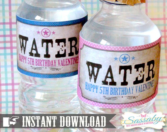 Cowgirl Water Bottle Labels - INSTANT DOWNLOAD - Editable & Printable Birthday Party Decorations by Sassaby Il_570xn