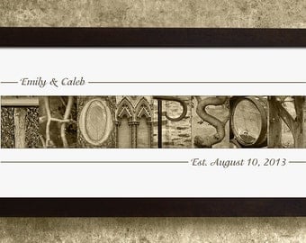 PERSONALIZED ALPHABET PHOTOGRAPHY, Wedding Gift, Anniversary Gift, Gift for the Couple