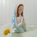 Vintage Napco Ceramic Mary in Prayer Figurine Planter - Retro Floral Arrangement Dish - Made in Japan - Mid Century Blessed Mother Statue